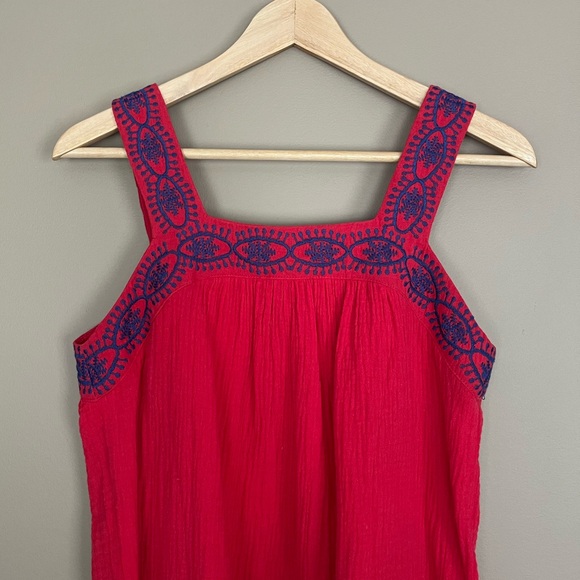 {Skies Are Blue} Embroidered Tank Top in Red & Blue - Womens XS -  NWT - Picture 5 of 8